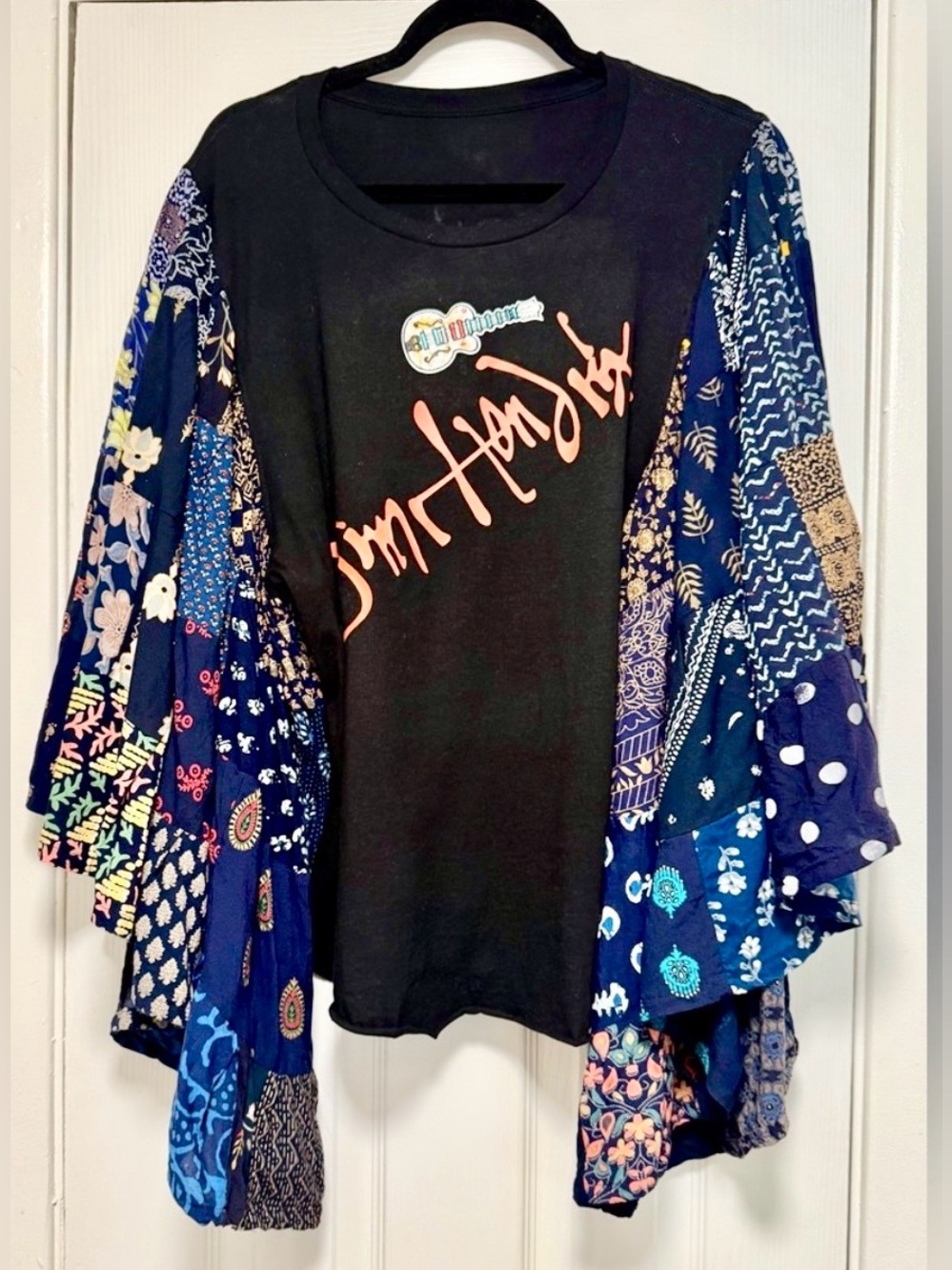 Jimi Hendrix Kimono with Colorful Patchwork Sleeves